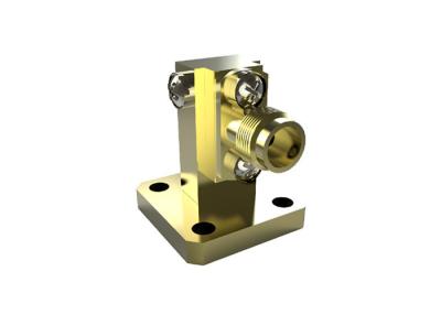 China 40GHz Waveguide To Coaxial Adapter WR28 K 2.92mm Brass Material Right Angle for sale