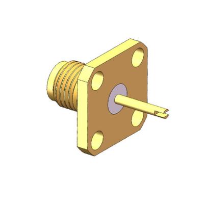 China Gold Plated Brass Coaxial Cable Connectors SMA Female for Communication for sale