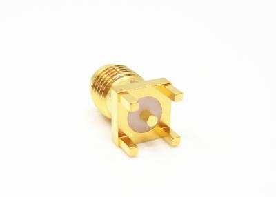 China 50Ω Straight Female Edge PCB Mount SMA RF Connector for sale