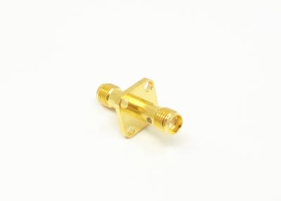 China 4 Hole Flange Mount SMA RF Connector / RF Antenna Connector Gold Plated for sale