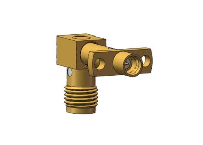 China SMA Female to SMP Female Flange Mount RF Connector Right Angle for sale