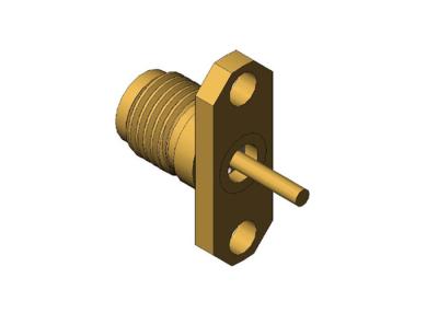 China 2.92mm Female 2 Holes Flange RF Connector Brass for sale