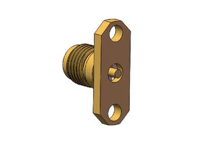 China RF Coaxial 40GHz 2.92mm Connector 2 Holes Flange Female Brass for sale