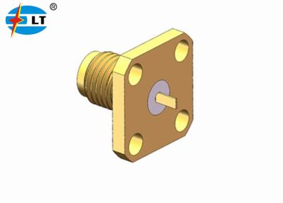 China 18GHz SMA RF Female Connector 4 Holes Flange Mount SMA Coax Connectors for sale