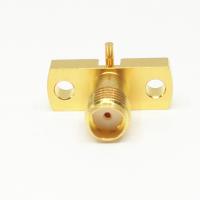 China Radius Right Angle Pin SMA 2 Holes Flange Connector 50Ohm for sale