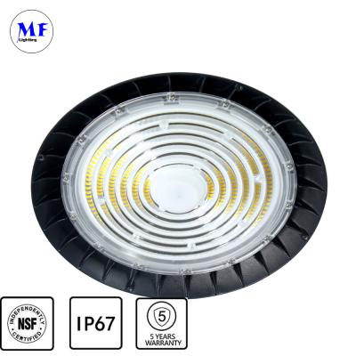 China NSF CE  UFO LED High Bay Light 200W Smooth Body -Anti-Dust Design Easy Cleaning Supermarket Cold Chain Warehouse for sale