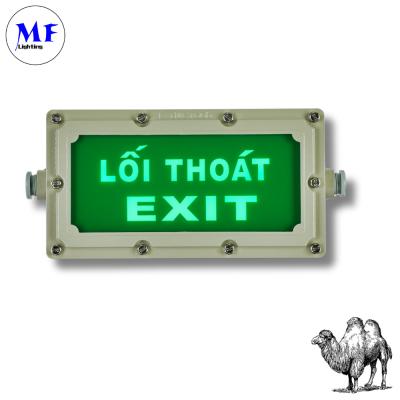 China LED Emergency Escape Exit Sign Wall Mounted Light Ni-CD 4W IP65 Explosionproof Iron Hospital Airport Panic for sale