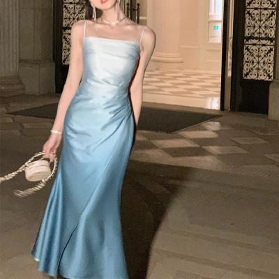 Κίνα Σατέν Χρώμα Σλιπ Φόρεμα Απόγευμα Φόρεμα Γοητευτικό Χαλαρωτικό επίσημα φορέματα προς πώληση