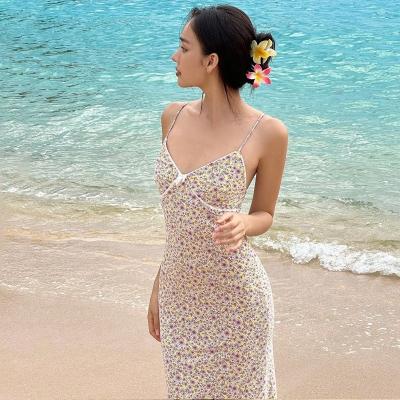 China New Fashion Custom Print Pattern Sexy Halter Dress A Variety Of Patterns Can Be Customized for sale