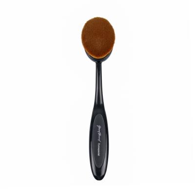China Customizable Plastic Handle Oval Makeup Brush Nylon Hair Synthetic Bristle for sale