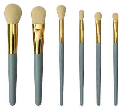 China 6pcs Glossy Aluminum Ferrule Essential Makeup Brush Set For A Variety Of Face Looks for sale