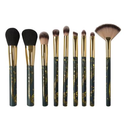 China Music Stave Patterned Oval Makeup Brush Set 9 Pieces Exceptional High Performing for sale