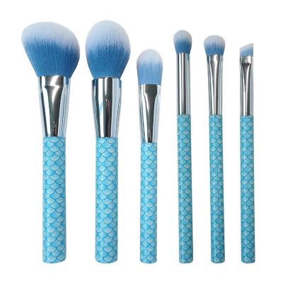 China Blue Ocean A Set Of Six Cosmetic Brush Fish Scale Patterned Handle for sale