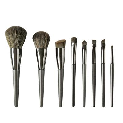 China Metal Wooden Handle Makeup Brushes 8PCS Face And Eyes Cosmetic for sale