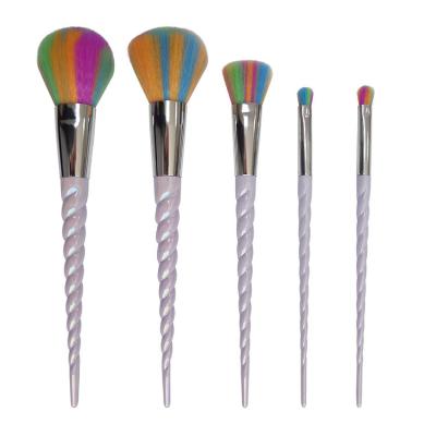 China 5PCS Cosmetic Makeup Brush Set Personalized Colorful Synthetic Hair Plastic Handle Eyeshadow Blusher for sale