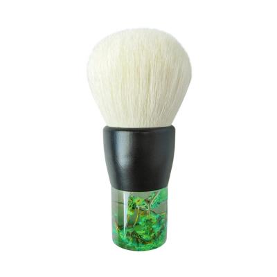 China Single Kabuki Makeup Brush Transparent Plastic Handle Goats Hair Powder for sale