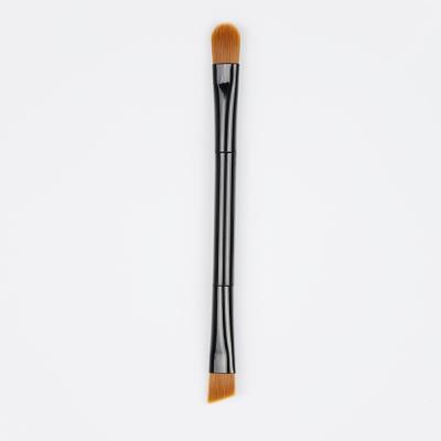 China Cosmetic Two Sided Makeup Brush Plastic Handle Aluminum Ferrule for sale