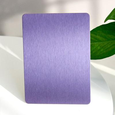 China 304 Brushed Decorative Stainless Steel Sheet Purple NO.4 Stainless Steel Panel for sale