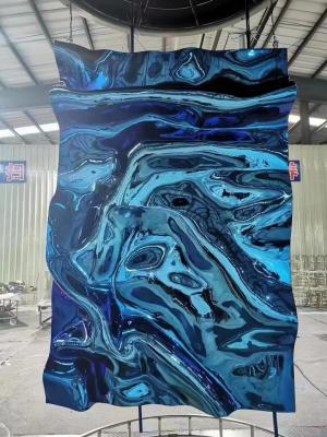 China KTV Ceiling Water Ripple Stainless Steel Sheet Mirror Surface Silver Rose Gold Blue for sale