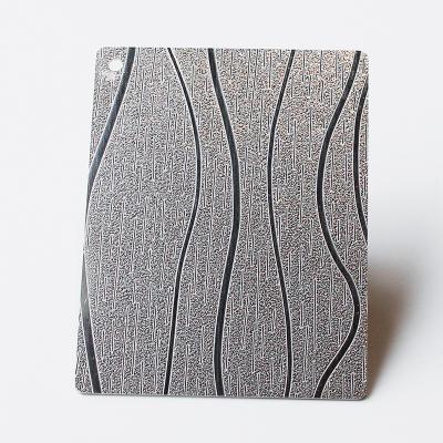 China Holzkorn Textur Veredelung Prägnierung Edelstahlplatte individuell geschnitten Größe 1mm 1,2mm 1,5mm Dicke zu verkaufen