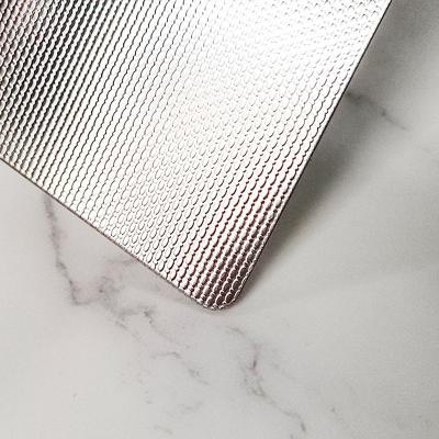 China BA Finish Embossed Stainless Steel Sheet Metal With 5WL Pattern 0.2mm Thickness for sale