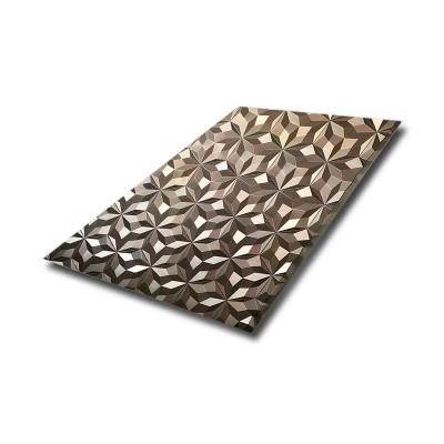 China Grade 201 304 430 diamond stainless steel 4*8 ft diamond Textured Pattern Embossed Stainless Steel Sheet for sale