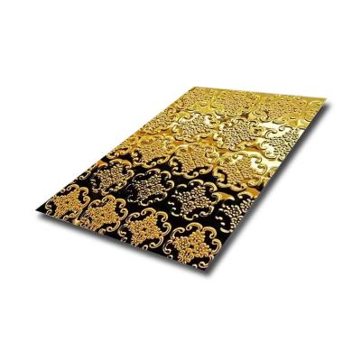 China Customized 304 ss steel plate 2b/ba/no.4/hL fininsh gold embossed stainless steel sheets for sale