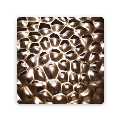 China Grade 304 2B/BA finish 0.8mm Thickness Ripple Honeycomb stainless steel texture seamless metal plate à venda