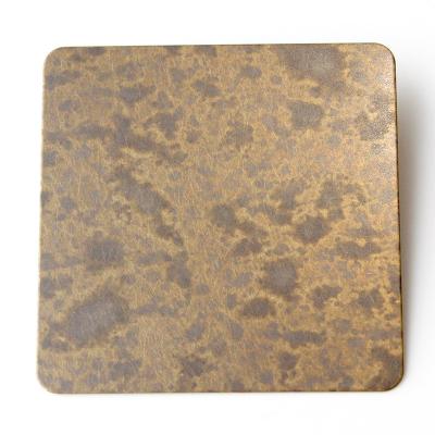 China High-End Customization 304 Antique Brass Spotted Stainless Steel Sheet for Artistic Architectural Wall Decor for sale