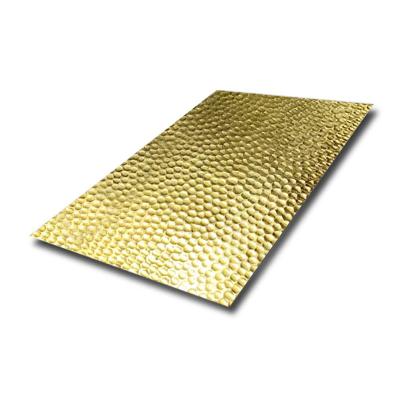 中国 201 304 316 Hand Hammered Texture Brass Color hammered stainless steel sink Metal Sheet 販売のため