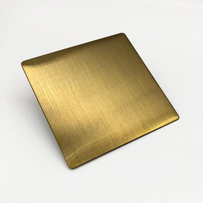 China JIS PVD Gold Plated Brushed Stainless Steel Sheet 2mm 304 Hairline Stainless Steel Plate for sale