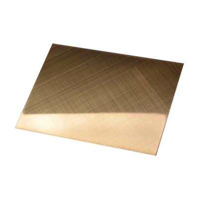 China 201 Gold Decorative Stainless Steel Sheet Hairline Finish For Building Decoration for sale