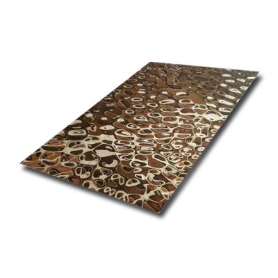 China PVD Color Stamped Finish Decorative Stainless Steel Sheet 4x8 SS Ceiling Panel for sale