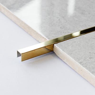 China Mirror Stainless Steel U Channel Trim 0.18-0.4mm Stainless Steel Tile Edging Strip 3m for sale