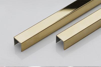 China Gold 316 Stainless Steel Tile Trim 20mm U Shaped Mirror Trim 0.5mm~3mm Thick for sale