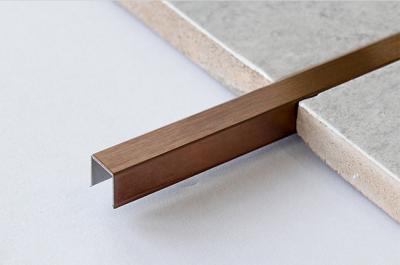 China 2mm Stainless Steel Outside Corner Trim Metal Edge Trim For Ceramic Tile for sale