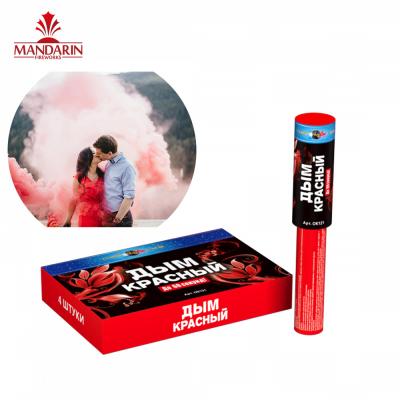 China Daytime Handheld Colored Smoke Bombs , Colour Smoke Flare Fireworks for sale