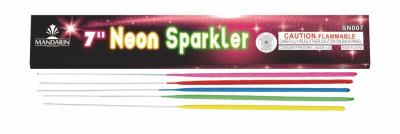 China Wedding 7'' Inch Neon Sparklers , Multi Colored Sparklers With Golden Sparklers Effect for sale
