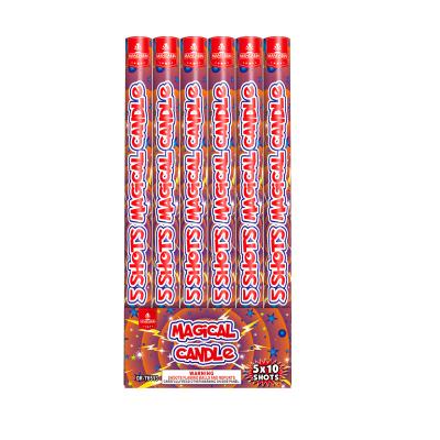 China Liuyang 5 Balls Magical Roman Candles Fireworks AFSL Certified for sale