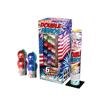 China Celebration Chinese Canister Artillery Shells Double Bomb Heros Fireworks for sale
