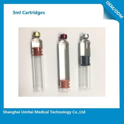 China 1.8ml, 2ml, cartucho de vidro da pena da insulina 3ml com o certificado de CFDA/CE à venda