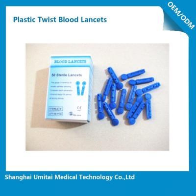 China Surgical Disposable Blood Lancets For Blood Glucose Testing Plastic Material for sale
