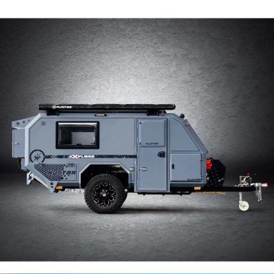 China Small 1500kg Folding Off Road Camper Trailer 1000mm Heavy Duty Guide Rail With Tent for sale