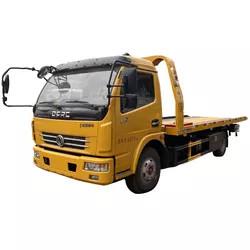 China Dongfeng Wrecker Tow Truck 4 Ton, redt Flatbed Slepende Vrachtwagen Te koop
