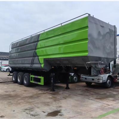 China Semi-remolque de caminhão de alto desempenho para alimentação animal de grãos 4 eixos Max. Velocidade de condução 90 km/h à venda