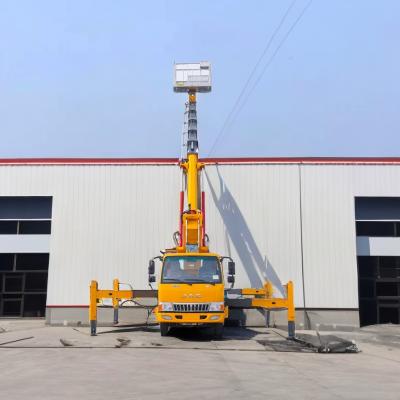 China Remote/Manual Aerial Platform Truck with Level Detector 1000kg Lifting Weight Diesel Fuel for sale
