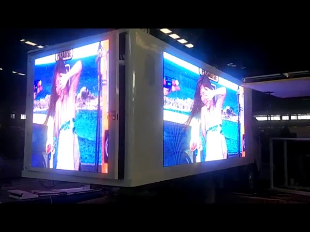 16ft Digital LED Advertising Box 3 Sides Mounted on Truck
