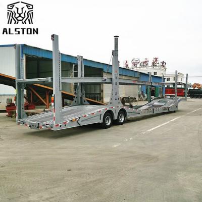 China Frame Type 6 to 8 Units Car Carrier Trailer, Dual Axles Durable Car Transporter for sale