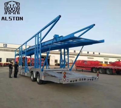 China Two Axle Design Hydraulic Retractable Vehicle Transport Semi Trailer For Export for sale