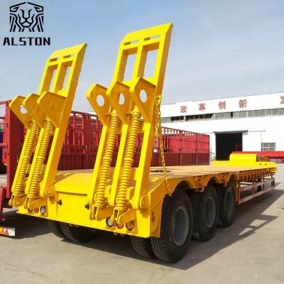 China Excavator Transport 3 Axle 50 Ton 60 Ton Low Bed Trailer for sale